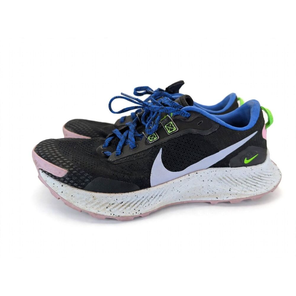 Nike Pegasus Trail 3 Womens 10 Black Blue Pink Trail Running DA8698-002 Good